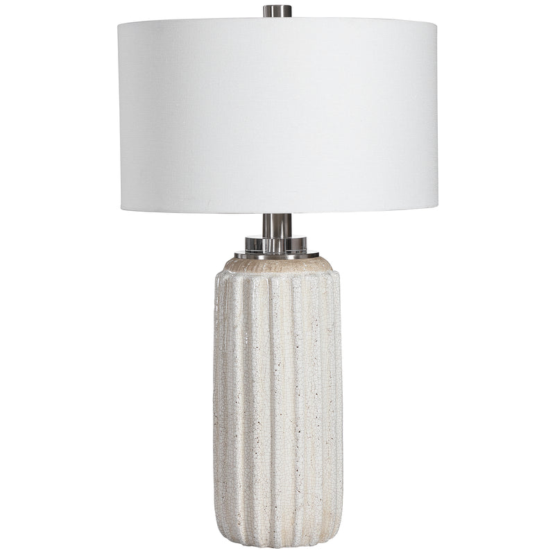 Azariah White Crackle Table Lamp