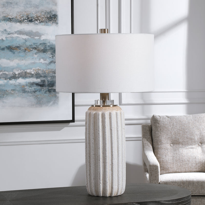 Azariah White Crackle Table Lamp