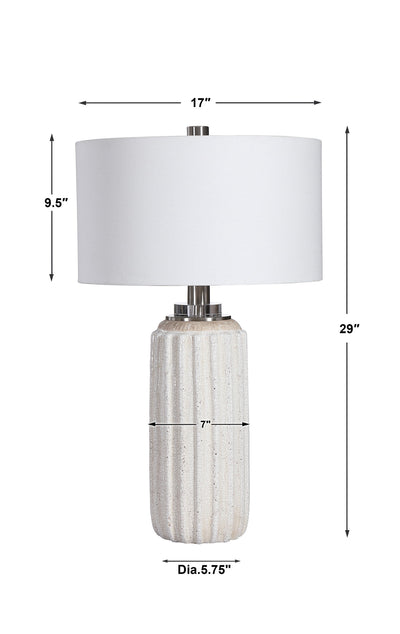 Azariah White Crackle Table Lamp