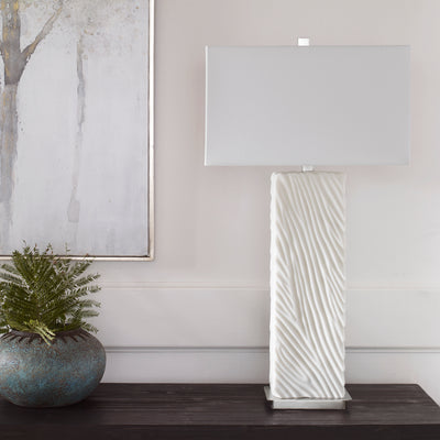 Pillar White Marble Table Lamp