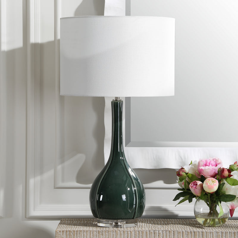 Essex Green Glass Table Lamp