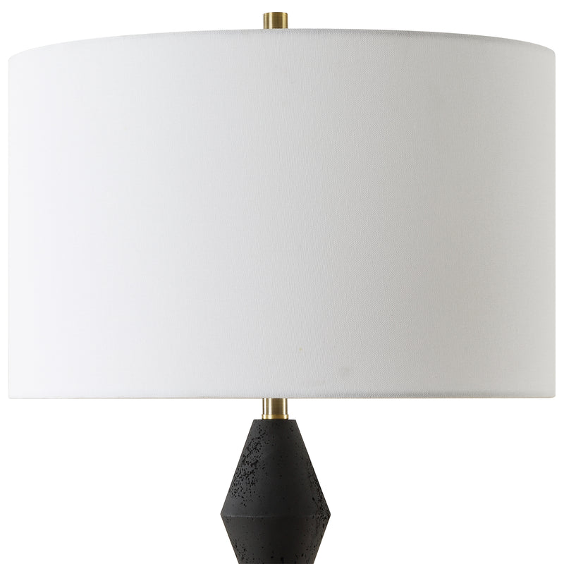 Threefold Black Stone Table Lamp