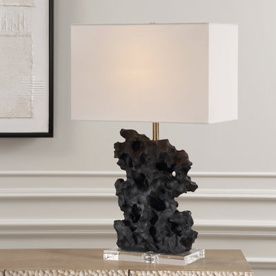 Basalt Black Stone Table Lamp