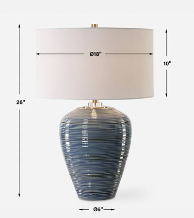 Moher Glossy Blue Table Lamp