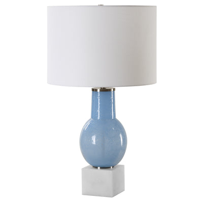 Clear Sky Blue Glass Table Lamp