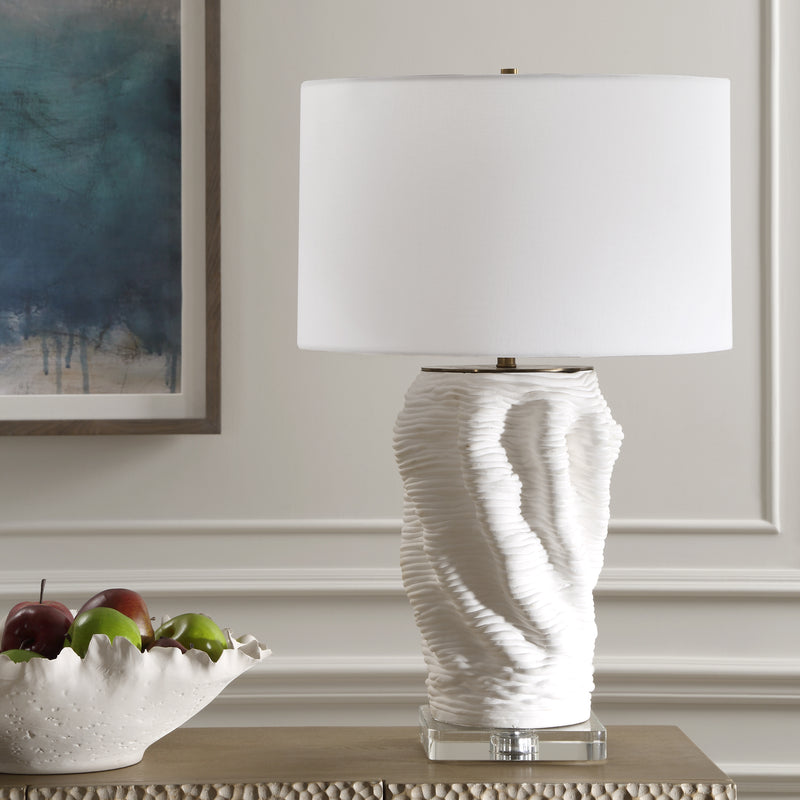 Stratified White Table Lamp