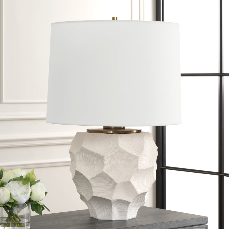 On Edge Chalk White Table Lamp