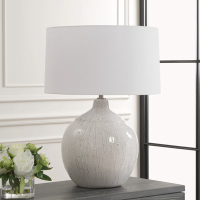 Dribble White Glaze Table Lamp