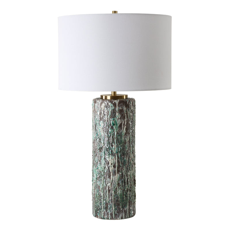 Meltdown Ivory Teal Table Lamp