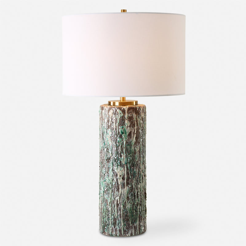 Meltdown Ivory Teal Table Lamp