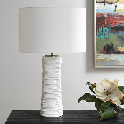 Pavlova Glossy White Table Lamp