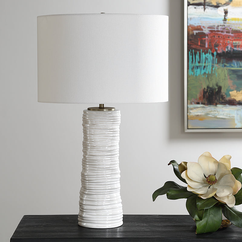 Pavlova Glossy White Table Lamp