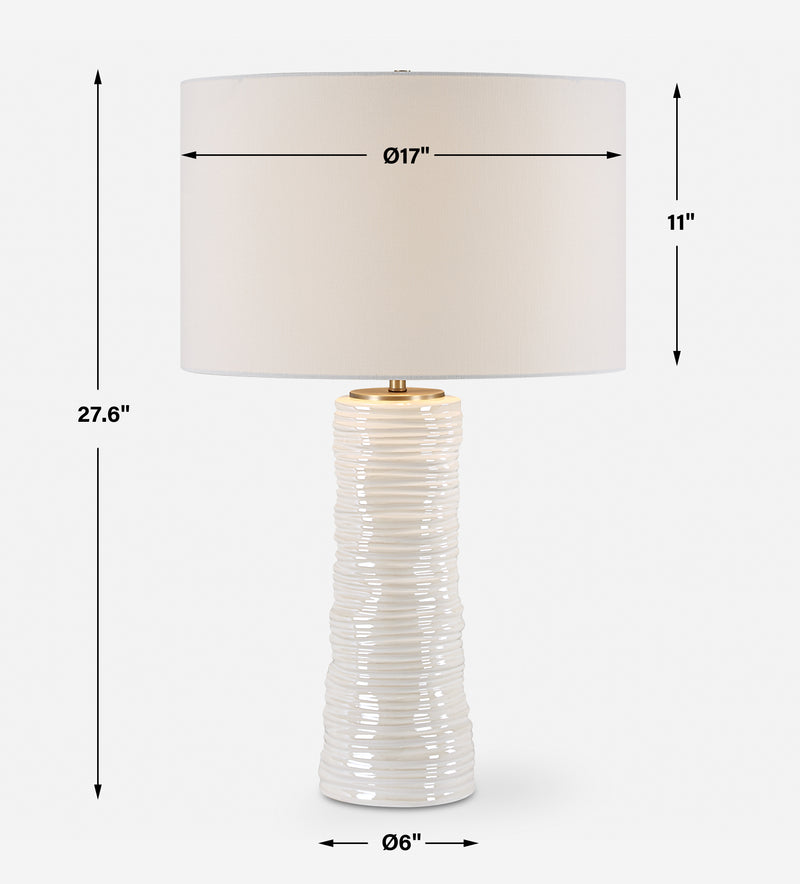 Pavlova Glossy White Table Lamp