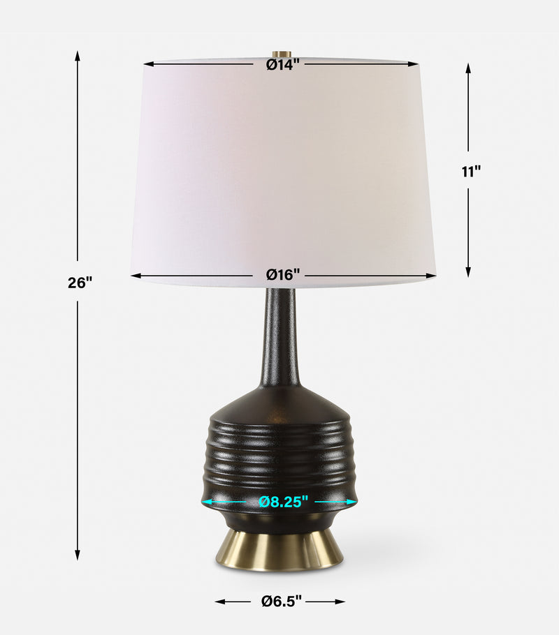 Foster Black Glaze Table Lamp