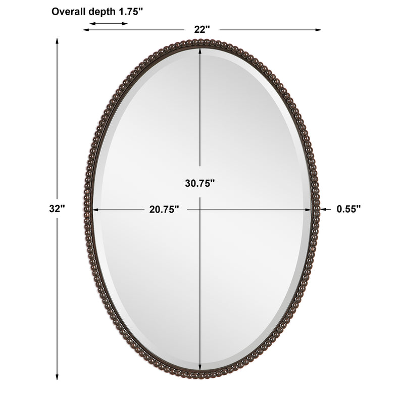 Sherise Bronze Oval Mirror