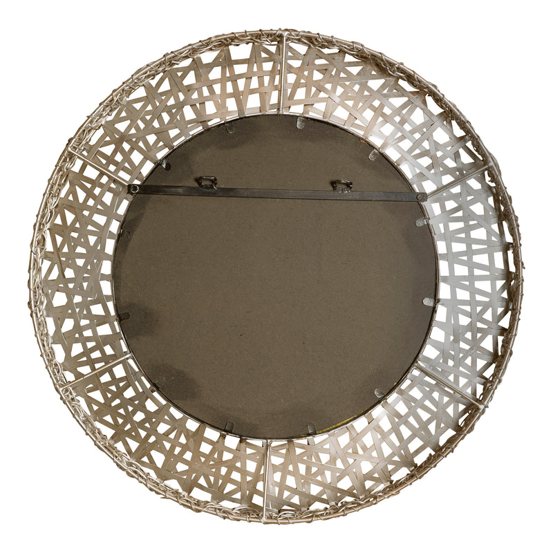 Alita Champagne Round Mirror