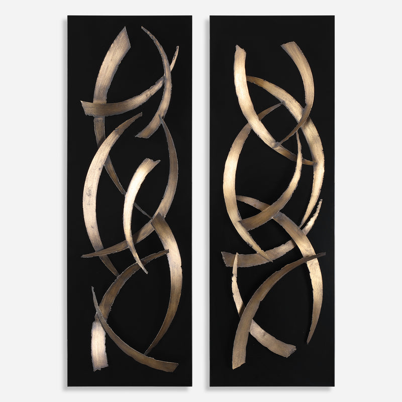 Brushstrokes Metal Wall Panels, S/2