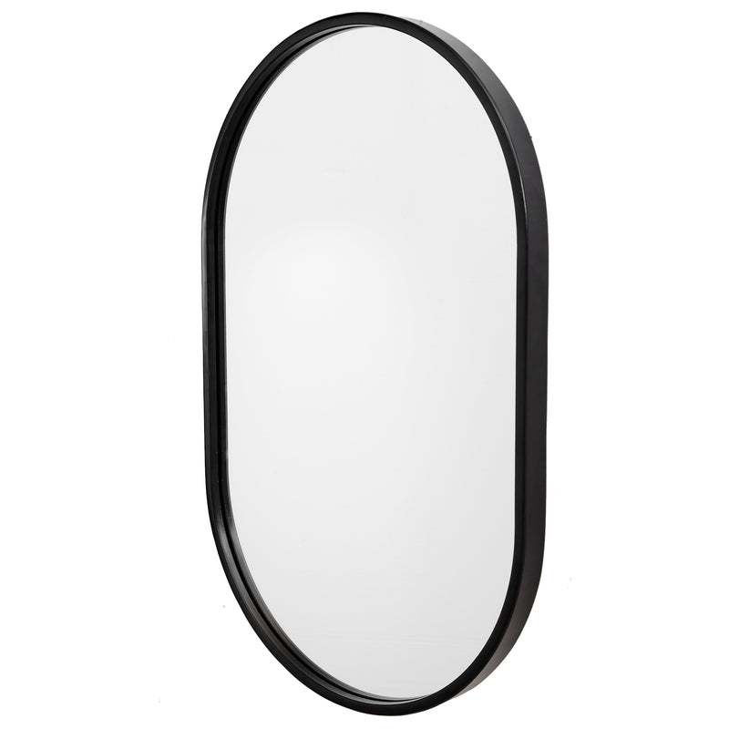 Varina Black Oval Mirror