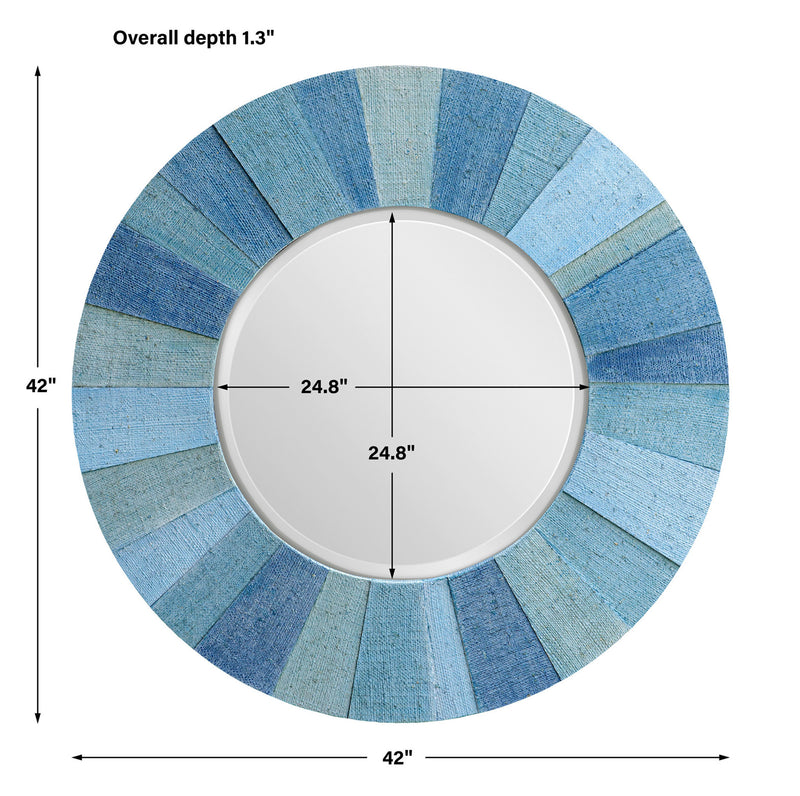 Uttermost Isle Aqua Round Mirror