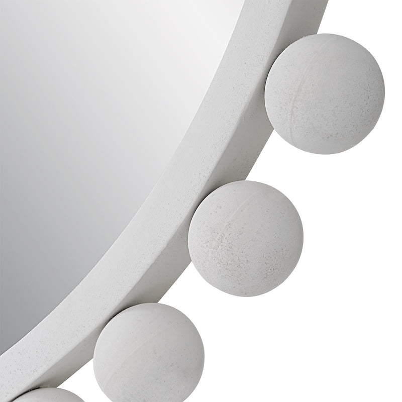 Uttermost Cyra White Round Mirror