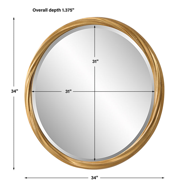 Round frame mirror - gold