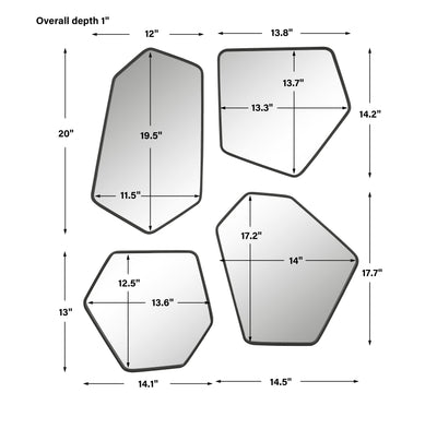 Linneah Mirrors, Black, S/4