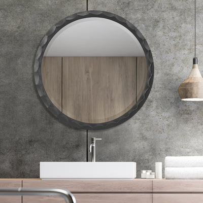 Scalloped Edge Round Mirror