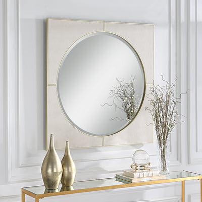 Cyprus Square Mirror, White