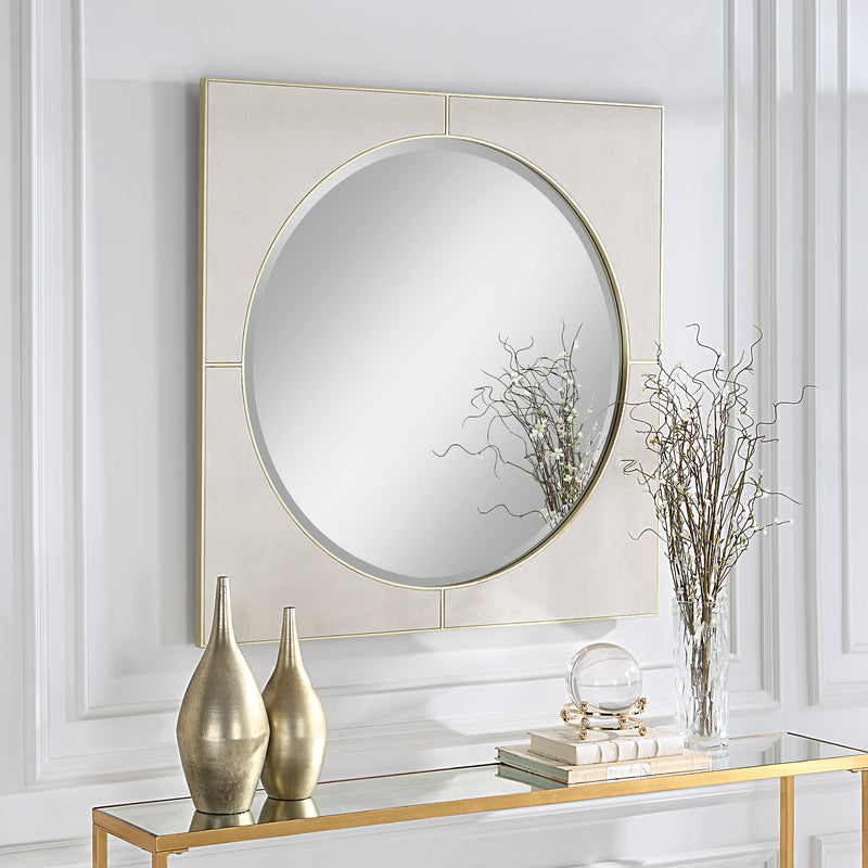 Cyprus Square Mirror, White