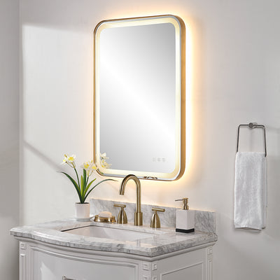 Crofton Lighted Vanity Mirror, Brass