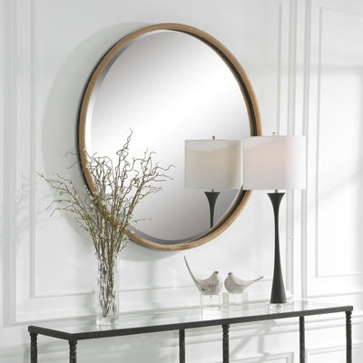 Ranchero Round Mirror, Natural