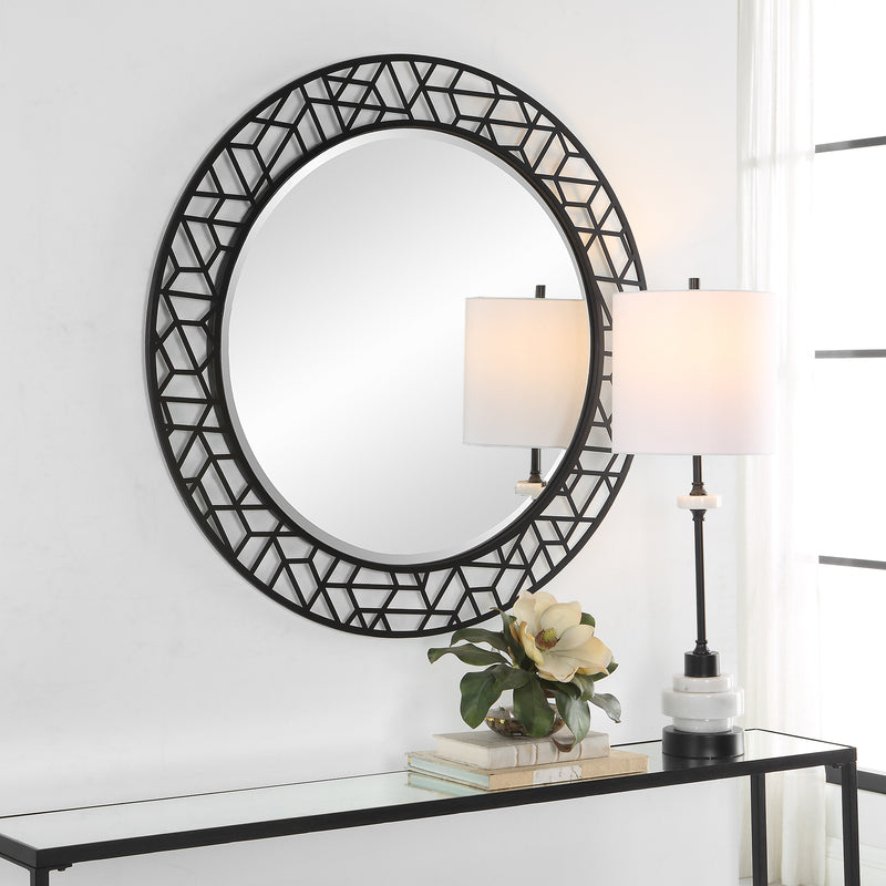 Mosaic Metal Round Mirror