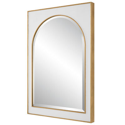 Crisanta Gloss White Arch Mirror