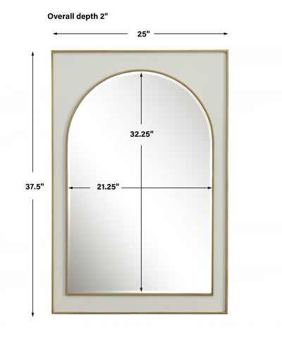 Crisanta Gloss White Arch Mirror