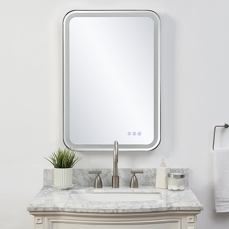 Crofton Lighted Vanity Mirror, Nickel