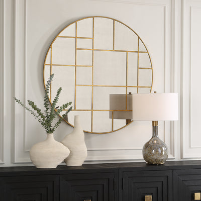 Geometric Round Mirror