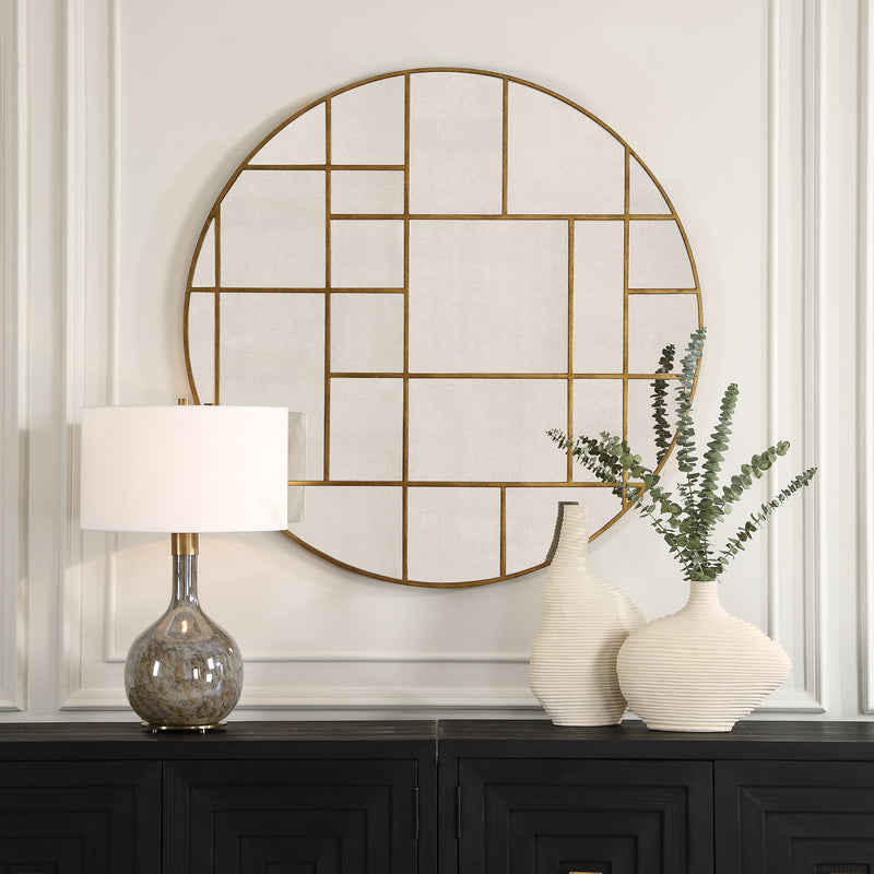 Geometric Round Mirror