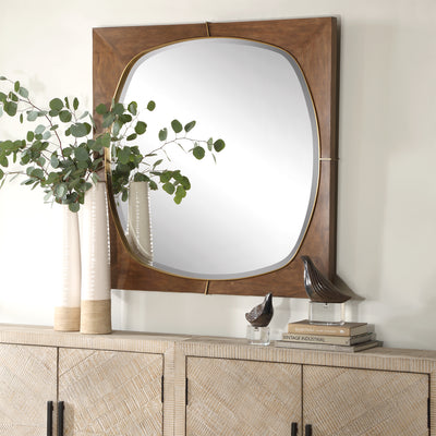 Garonne Square Walnut Mirror