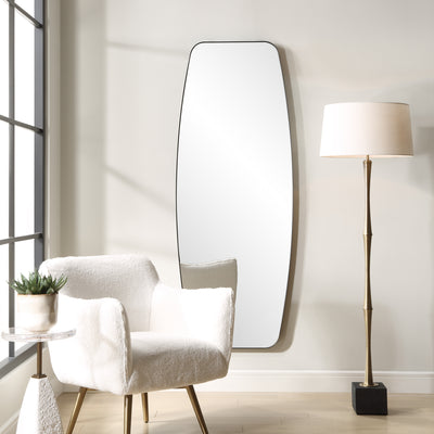 Caspian Curved Black Dressing Mirror