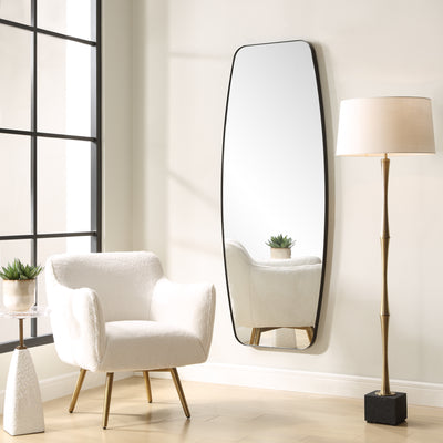 Caspian Curved Black Dressing Mirror