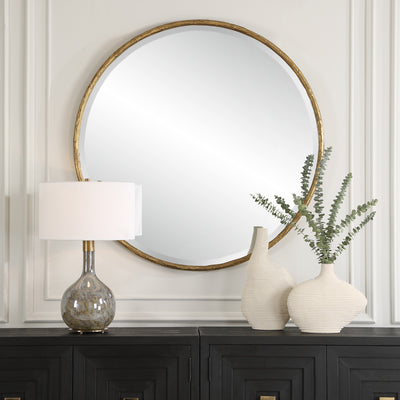 Sutton Aged Gold Round Mirror