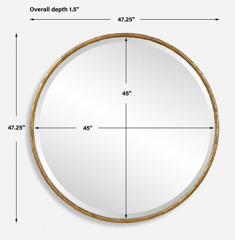 Sutton Aged Gold Round Mirror