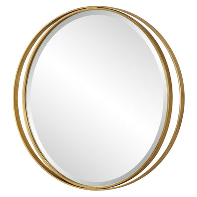 Rhodes Gold Round Mirror