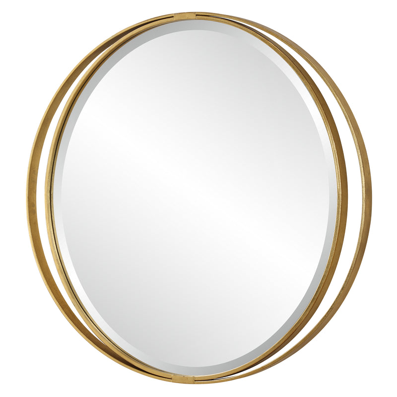 Rhodes Gold Round Mirror