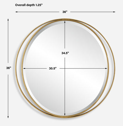 Rhodes Gold Round Mirror