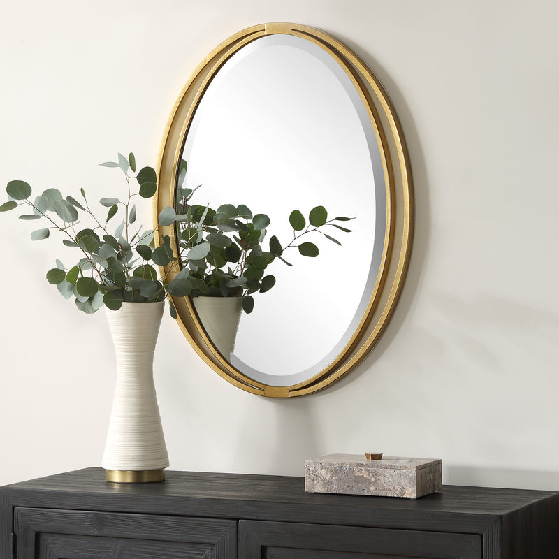 Rhodes Gold Oval Mirror