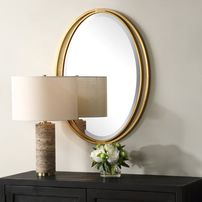 Rhodes Gold Oval Mirror