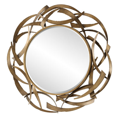 Cutting Edge Bronze Round Mirror