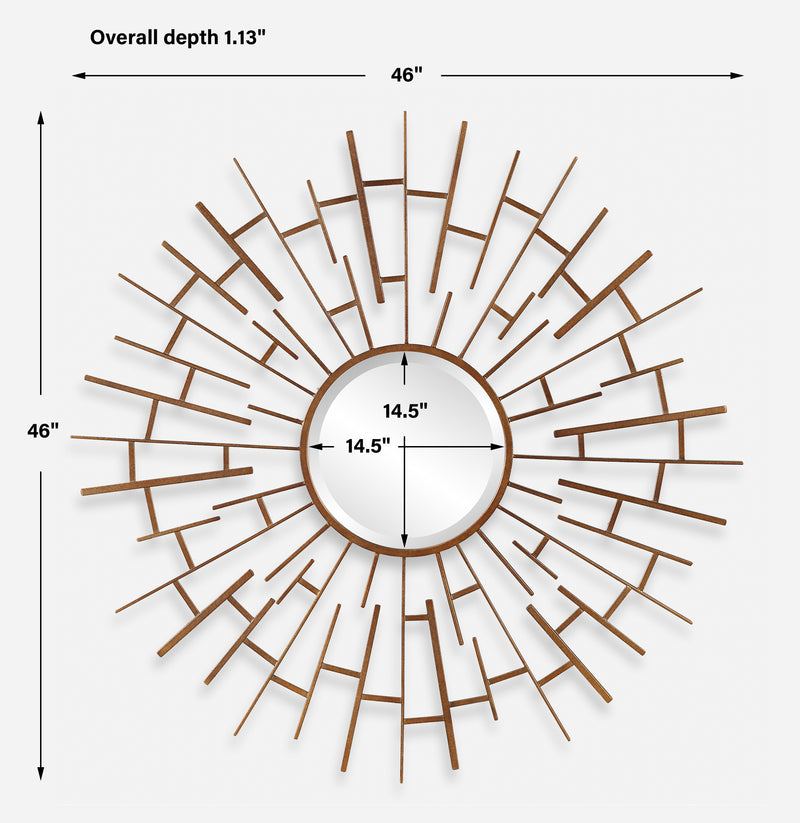 Tangled Bronze Round Mirror