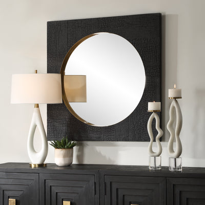 Ember Black Square Mirror